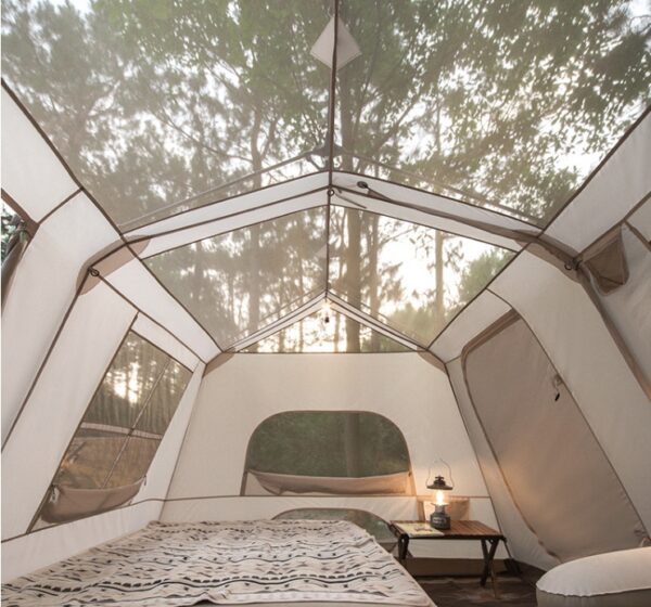 Camping Outside Two Rooms One Hall Ridge Automatic Tent Waterproof - Image 7