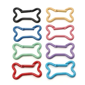 5PCS Bone Shape Carabiner Outdoor Climbing Camping Buckle Bold Aluminum Alloy Locking Clasp Keychain Multifunction Tools