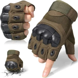 1Pair Fingerless Gloves for Men Ideal for Outdoor Sports Shooting Hunting Airsoft and Cycling