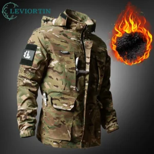 Functional Tactical Workwear Winter Fleece Lined Thick Warm Jacket Man Winter Outdoor Camouflage Assault Jacket Coats