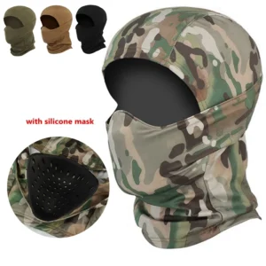 Tactical Silicone Mask Hunting Balaclava Head Hood Silicone Half Face Windproof Headgear Cycling Sunscreen Windproof Headgear