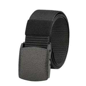 MEN'S Tactical Woven Plastic Buckle Belt, Outdoor Versatile Perforated Canvas Nylon Belt Metal Free Nylon Belt