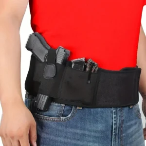 Taillenband-Gürtel für Outdoor-Jagd, Fitness, Verteidigung, Verwendung, taktischer Bauchpistolen-Holster, tragbar, versteckte Handytasche, verdeckte Tragetasche