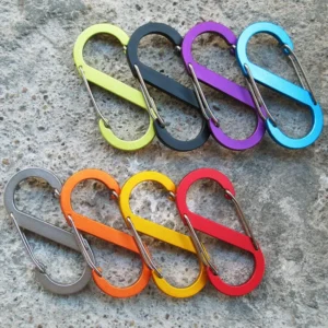 10PCS S Shape Double Carabiner Snap Hook Set for Keys Outdoor Camping EDC Climbing Backpack Clip Spring Keychain