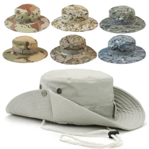 New Tactical Camouflage Boonie Hat Men US Bucket Hats Hunting Hiking Outdoor Camo Sun Caps Panama Summer Hiking Sports Cap